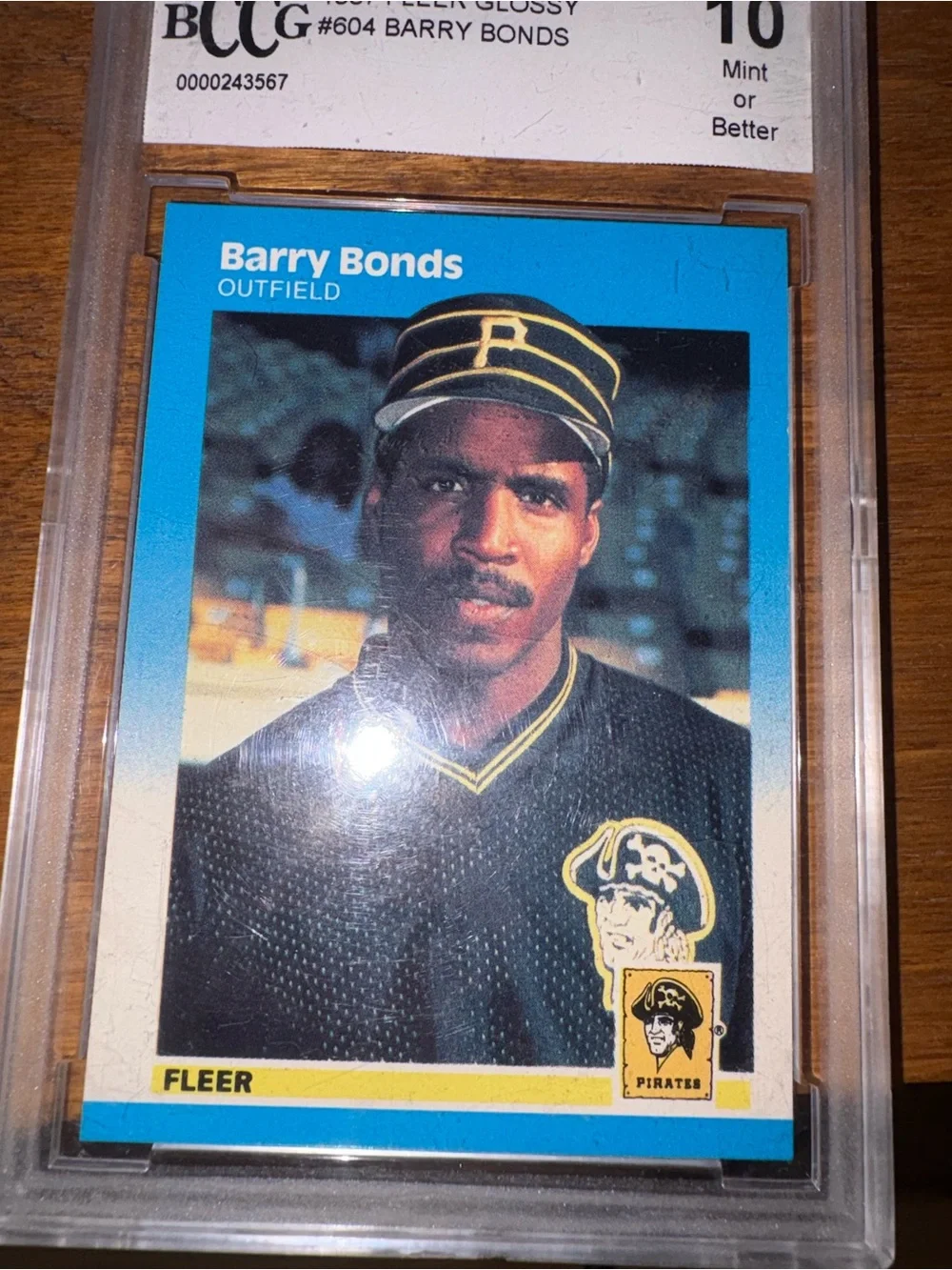 Glossy 1987 Fleer Barry Bonds “ROOKIE CARD” Baseball Card GRADED 10